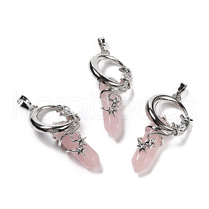 Natural Rose Quartz Pendants G-I0322-03P-04-1