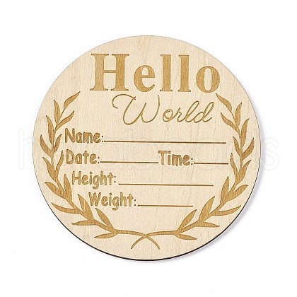 Wooden Hello World Baby Photo Props WOOD-D023-05-1