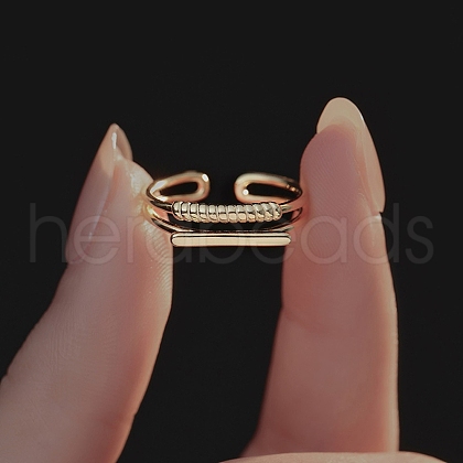925 Sterling Silver Cuff Rings for Women RJEW-U046-02G-1