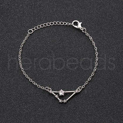 12 Constellations Alloy Rhinestone Link Bracelets WG43B2B-24-1
