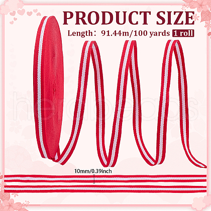 Polyester Stripe Ribbons OCOR-WH0045-12A-1