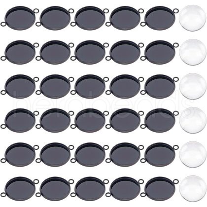 Unicraftale DIY Blank Dome Flat Round Link Connector Making Kit DIY-UN0003-77C-B-1