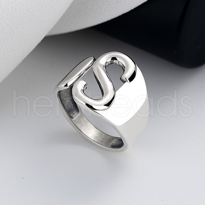 Letter S 925 Sterling Silver Cuff Rings for Women FS-WG3D730-01-1