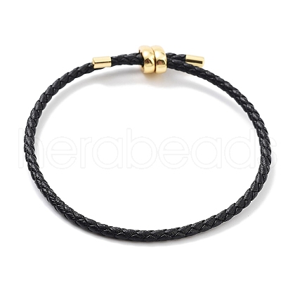 Braided Round Imitation Leather Bracelets Making BJEW-H610-03G-09-1