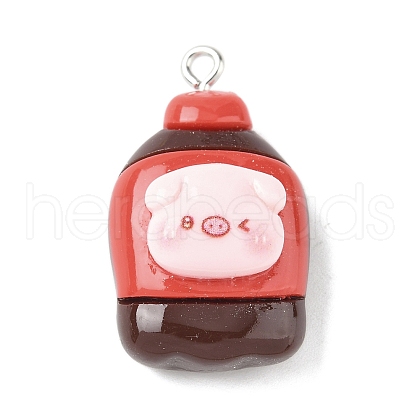Cute Pin Theme Opaque Resin Pendants RESI-V005-007A-1