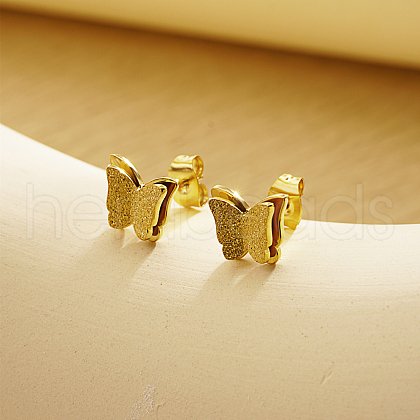 Stainless Steel Butterfly Stud Earrings for Women XP7313-1-1