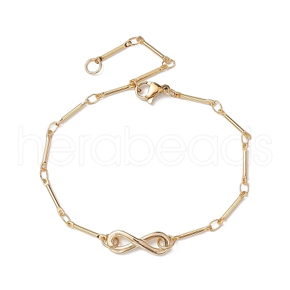 Brass Bar Link Chain Bracelets BJEW-JB10503-1