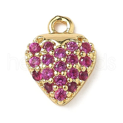 Brass Micro Pave Cubic Zirconia Charms KK-I276-41G-1