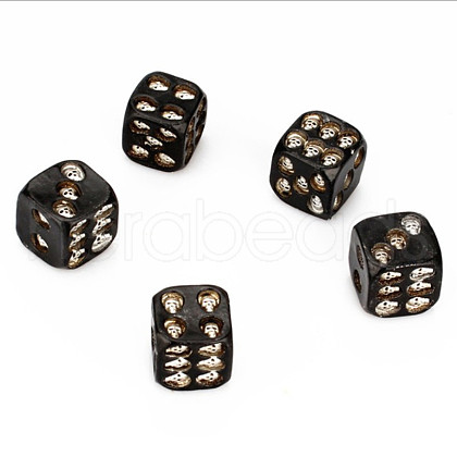 Resin 6 Sided Dices SKUL-PW0002-100A-1
