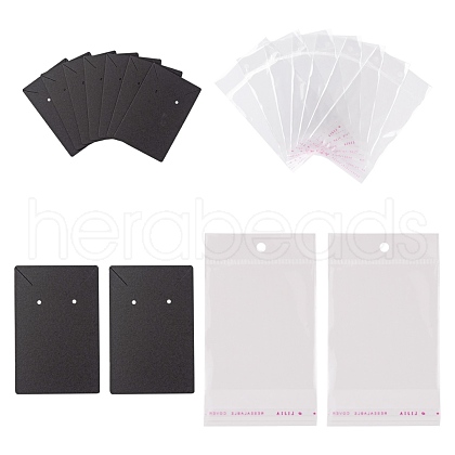 200Pcs 2 Style Cardboard Display Cards and OPP Cellophane Bags CDIS-LS0001-05C-1