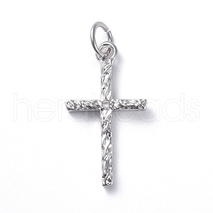 Brass Micro Pave Cubic Zirconia Pendants ZIRC-G160-50P-1