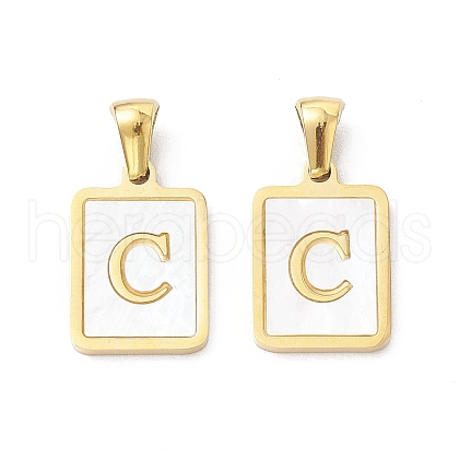 Ion Plating(IP) 304 Stainless Steel Pave Shell Pendants STAS-G327-01G-C-1