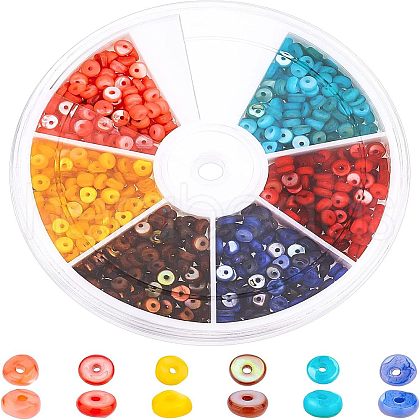  660Pcs 6 Colors Natural Freshwater Shell Beads Strands SHEL-NB0001-39-1