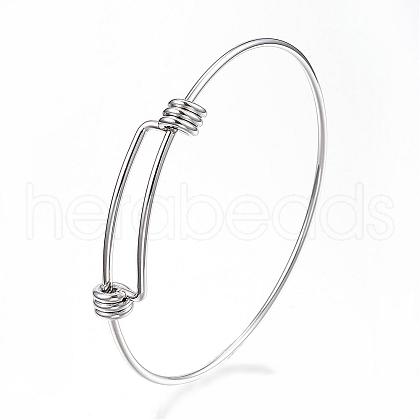 Adjustable 304 Stainless Steel Expandable Bangle Making BJEW-G546-01P-1