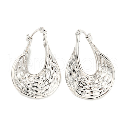 Rack Plating Brass Teardrop Hoop Earrings EJEW-K245-40P-1