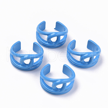 Spray Painted Alloy Cuff Rings RJEW-T011-22A-RS-1