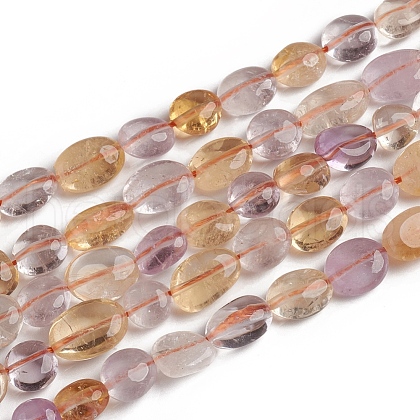 Natural Amethyst and Citrine Beads Strands G-D0002-D77-1
