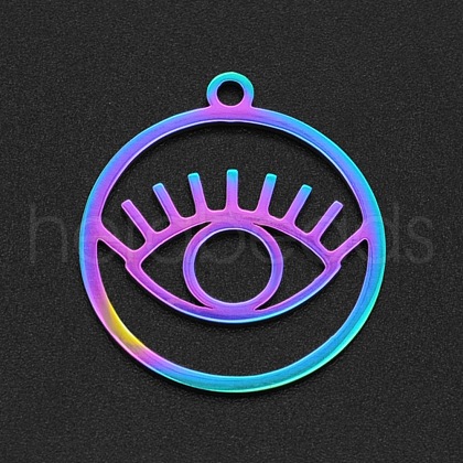 Ion Plating(IP) 201 Stainless Steel Pendants STAS-N090-LA005-3-1