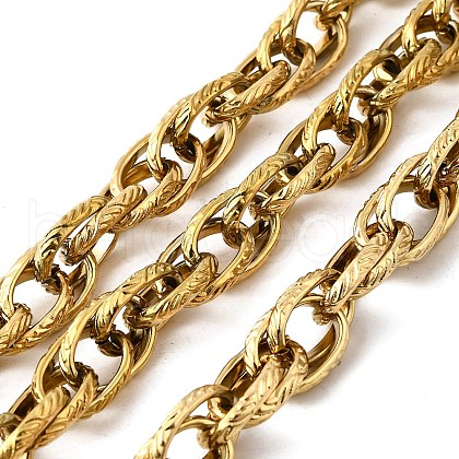 Ion Plating(IP) 304 Stainless Steel Textured Oval Link Chains CHS-V001-01G-1