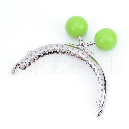 Iron Purse Frame Handle with Solid Color Acrylic Beads FIND-Q038P-D17-1