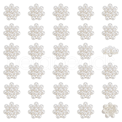 Fingerinspire 30Pcs Alloy Plastic Pearl Shank Buttons BUTT-FG0001-34-1