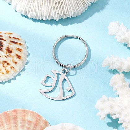Ocean Theme 304 Stainless Steel Keychains KEYC-JKC01213-02-1