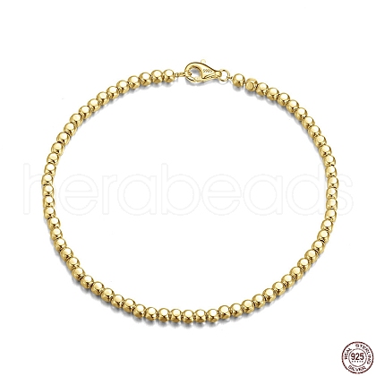 925 Sterling Silver Ball Chain Bracelets BJEW-I314-054B-G-1