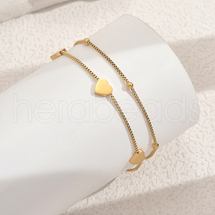 Elegant Stainless Steel Box Chain Double-layer Bracelets LH8977-1