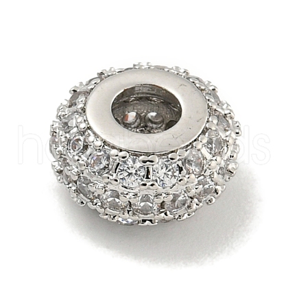 Rack Plating Brass Micro Pave Cubic Zirconia Beads KK-B091-03P-01-1
