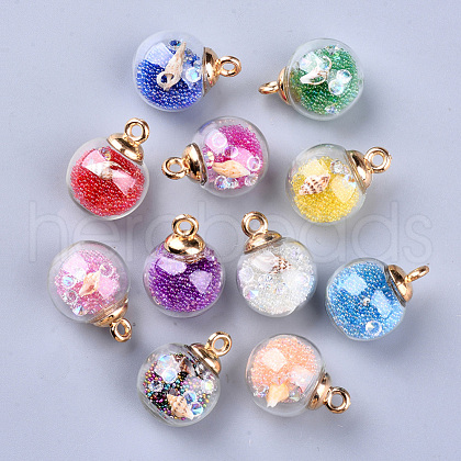 Transparent Glass Globe Pendants X-GLAA-S181-06-1