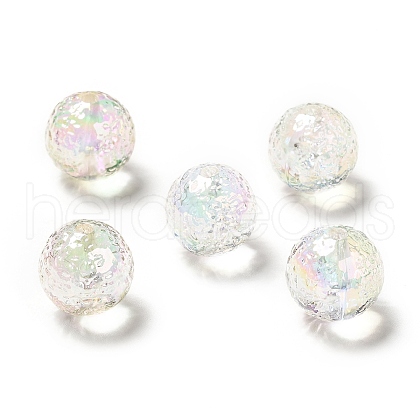 Textured UV Plating Rainbow Iridescent Acrylic Beads OACR-C007-10-1