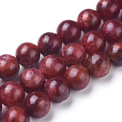 Natural Thulite Beads Strands G-D0006-C16-8mm-1