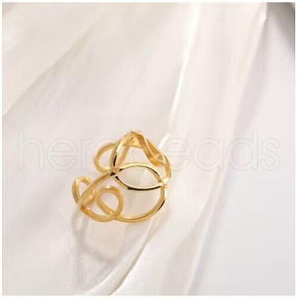 304 Stainless Steel Open Cuff Rings for Women RJEW-M020-07G-08-1