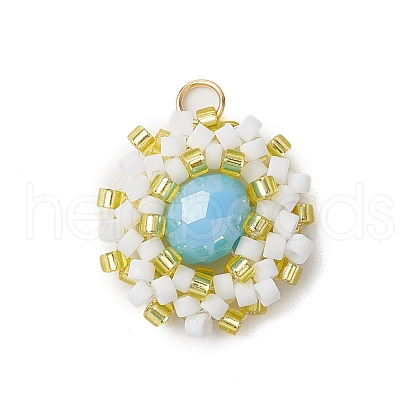 Seed Beads Beaded Charms PALLOY-MZ00273-02-1