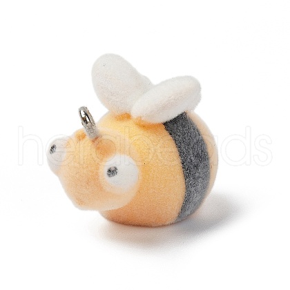 Flocky Opaque Resin Pendants RESI-G105-04D-1