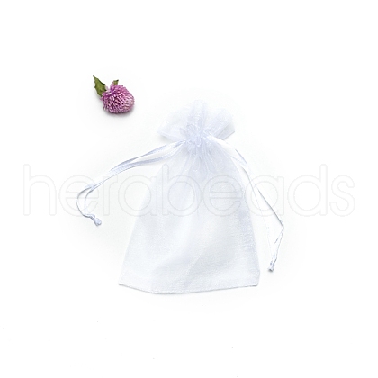 Rectangle Organza Drawstring Gift Storage Bags PW-WGEDE49-01-1
