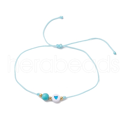 Nylon Braided Beads Adjustable Anklets AJEW-AN00605-01-1