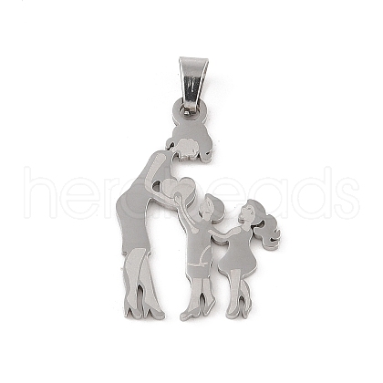 Non-Tarnish Mother's Day 304 Stainless Steel Pendants STAS-U002-08P-1