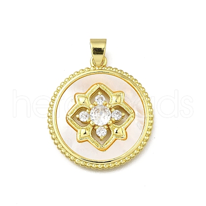 Brass Micro Pave Cubic Zirconia Pendants KK-C090-06B-G-1