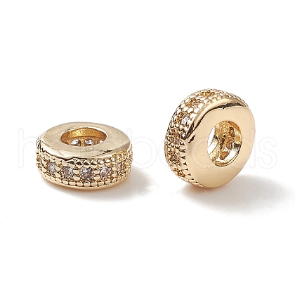 Brass Micro Pave Cubic Zirconia Beads ZIRC-F001-121G-1