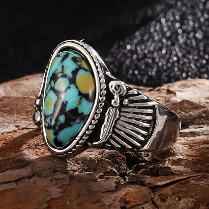 Fashionable Alloy & Turquoise Finger Rings FS-WGDFDBB-03-1