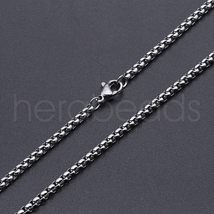 Non-Tarnish 201 Stainless Steel Box Chain Necklace STAS-S105-JN929-1-50-1