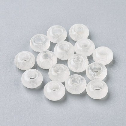 Natural Quartz Crystal European Beads X-G-G740-14x8mm-25-1