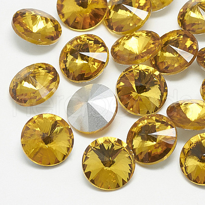 Pointed Back Glass Rhinestone Cabochons RGLA-T086-14mm-22-1