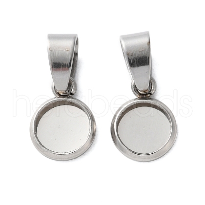 304 Stainless Steel Pendant Cabochon Settings STAS-L282-010P-01-1