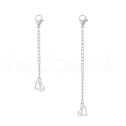 SUPERFINDINGS 2Pcs 2 Styles 304 Stainless Steel Chain Extender STAS-FH0002-31P-1