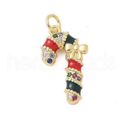 Brass Micro Pave Cubic Zirconia Pendants KK-P293-31G-1