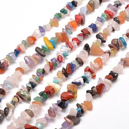 Natural & Synthetic Gemstone Chip Bead Strands G-M205-21-1