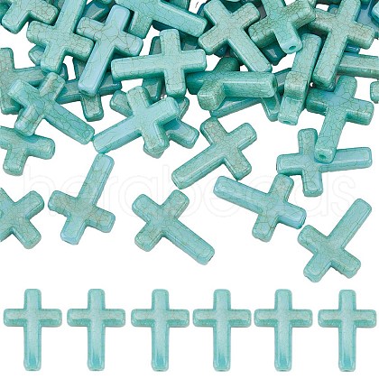 SUNNYCLUE 100Pcs Plastic Imitation Turquoise Beads KY-SC0002-18B-1