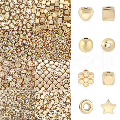 SUNNYCLUE 1800Pcs 8 Styles CCB Plastic Beads CCB-SC0001-16-1